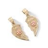 Thumbnail Image 3 of Te Amo Rose Breakable Heart Two-Tone Necklace Charm in 10K Gold