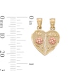 Thumbnail Image 4 of Te Amo Rose Breakable Heart Two-Tone Necklace Charm in 10K Gold