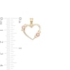 Thumbnail Image 2 of Cubic Zirconia Rosebud Open Heart Two-Tone Necklace Charm in 10K Gold