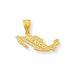 Mexico Outline Necklace Charm in 10K Gold