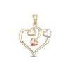 Thumbnail Image 0 of Multi-Baby Hearts Tri-Tone Necklace Charm in 10K Gold