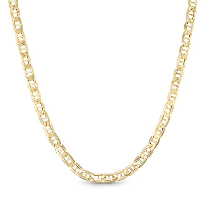 Main Image 1 of Made in Italy 4.1mm Mariner Chain Necklace in 10K Hollow Gold - 18&quot;