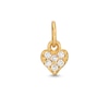 Thumbnail Image 0 of Cubic Zirconia Pavé Heart Bracelet Charm in 14K Semi-Solid Gold