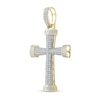 Thumbnail Image 3 of 1/4 CT. T.W. Diamond Pavé Bold Cross Necklace Charm in Sterling Silver with 14K Gold Plate