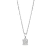 Thumbnail Image 0 of 1/10 CT. T.W. Diamond Square Cluster Necklace in Sterling Silver