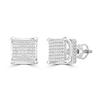 Thumbnail Image 1 of 1/4 CT. T.W. Diamond Square Earrings in Sterling Silver