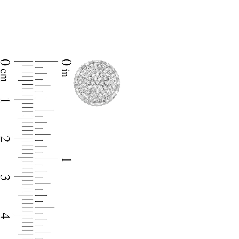 Main Image 2 of 1/3 CT. T.W. Diamond Crown Cluster Stud Earrings in Sterling Silver