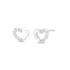 Thumbnail Image 1 of 1/20 CT. T.W. Diamond Half Heart Earrings in Sterling Silver