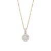 Thumbnail Image 1 of 1/20 CT. T.W. Diamond Circle Halo Pendant Necklace in 10K Gold