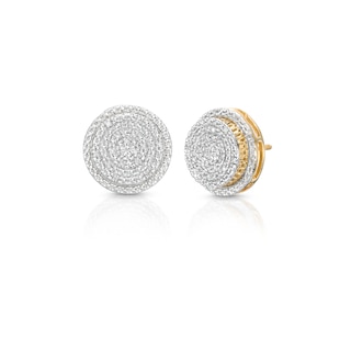 12mm Cubic Zirconia Solitaire Stud Earrings in 10K Gold