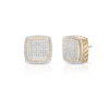 Thumbnail Image 1 of Diamond Accent Square Cuban Side Earrings in Sterling Silver with 14K Gold Plate