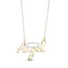 Thumbnail Image 1 of 1/20 CT. T.W. Diamond Angel Pendant Necklace in Sterling Silver with 14K Gold Plate - 18&quot;