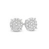 Thumbnail Image 1 of 1/10 CT. T.W. Diamond Round Cluster Stud Earrings in Sterling Silver