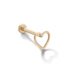 Thumbnail Image 1 of 14K Gold Open Heart Cartilage Barbell - 18G 5/16&quot;