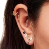 Thumbnail Image 2 of 14K Solid Gold Pink CZ Spike Dangle Stud - 18G 5/16&quot;