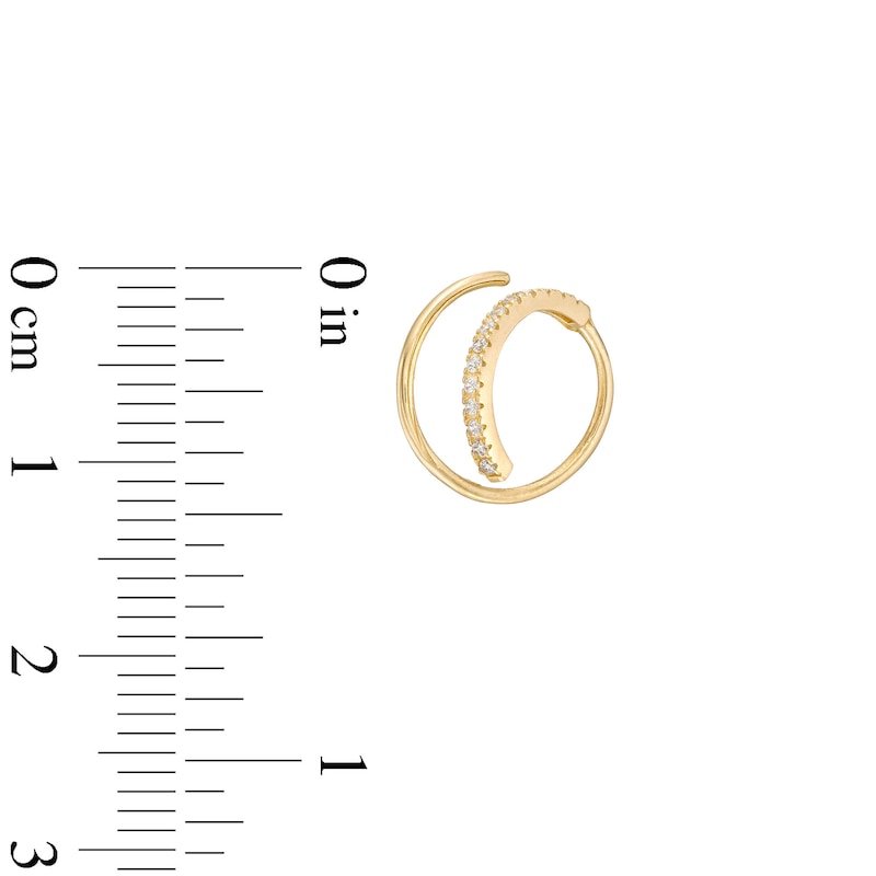 Main Image 2 of 14K Gold CZ Twist Hoop - 18G 5/16&quot;