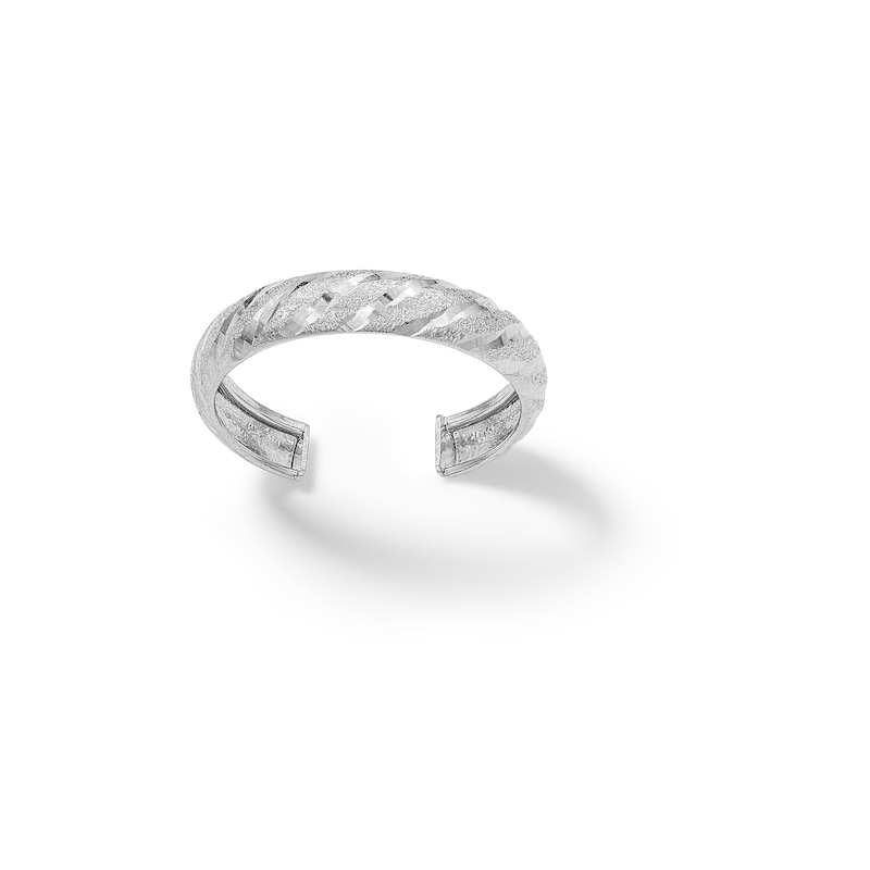 Main Image 1 of 10K Plated White Gold Diamond-Cut Midi/Toe Ring