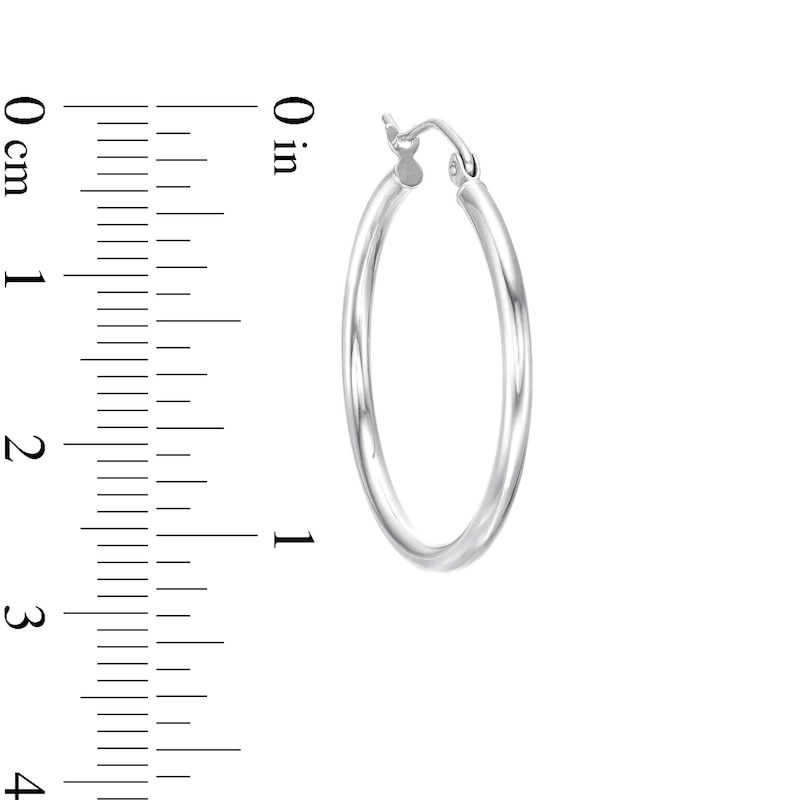 27mm Polished Hoops in 10K Hollow White Gold
