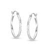 Thumbnail Image 1 of 20mm Diamond-Cut Square Hoops in 10K Hollow White Gold