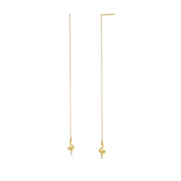10K Semi-Solid Gold Snake Threader Earrings