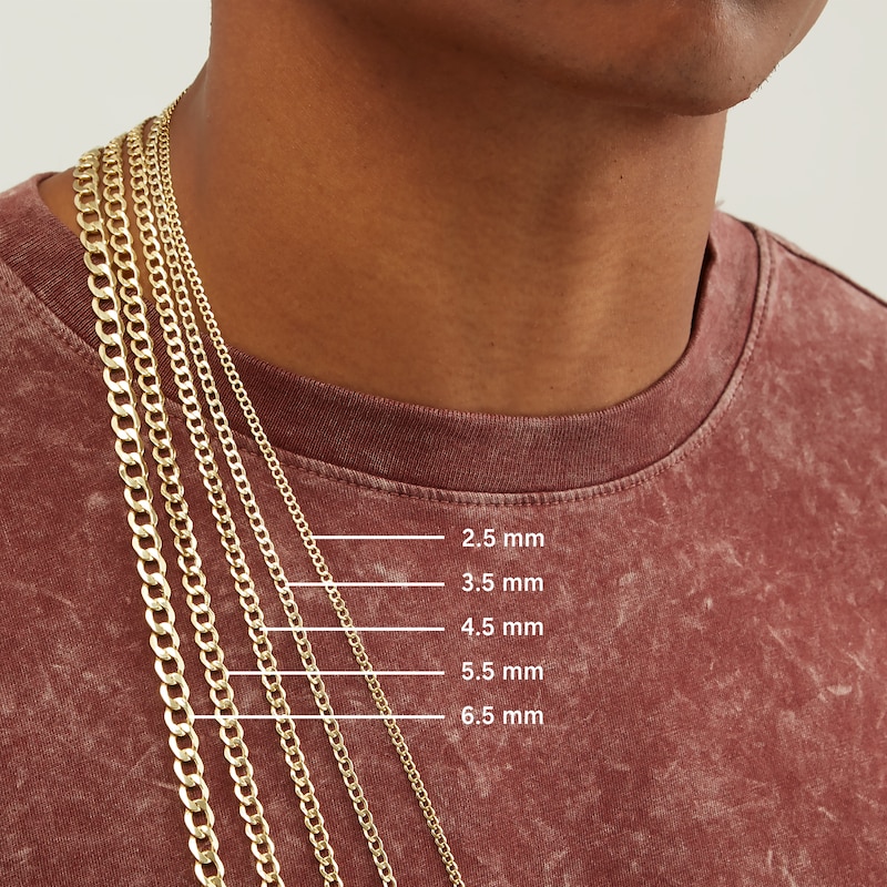 3.5mm Miami Curb Chain Necklace in 14K Semi-Solid Gold - 20"