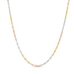 1.6mm Diamond-Cut Rope Tri-Color Chain Necklace in 10K Solid Gold - 18&quot;