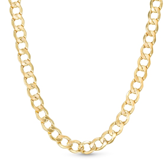 6.5mm Curb Chain Necklace in 14K Hollow Gold - 22"