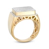 Thumbnail Image 3 of 14K Gold Plate 1/10 CT. T.W. Diamond Raised Square Ring