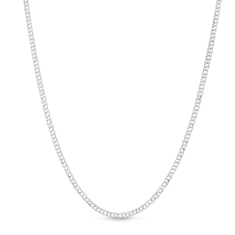 2.25mm Rambo Chain Necklace 10K Hollow White Gold - 20"