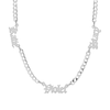 Thumbnail Image 1 of Sterling Silver Three Name Gothic Curb Chain Necklace - 18&quot;