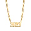 Thumbnail Image 1 of Gothic Number Personalized Chain Necklace in Solid Sterling Silver with 14K Gold Plate  (1 Line)