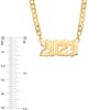 Thumbnail Image 2 of Gothic Number Personalized Chain Necklace in Solid Sterling Silver with 14K Gold Plate  (1 Line)