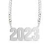 Thumbnail Image 1 of Bold Number Personalized Chain Necklace in Solid Sterling Silver (1 Line)