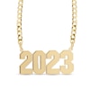 Thumbnail Image 1 of Bold Number Personalized Chain Necklace in Solid Sterling Silver with 14K Gold Plate (1 Line)