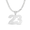 Thumbnail Image 1 of Two Digit Cutout Curb Chain Personalized Necklace in Solid Sterling Silver