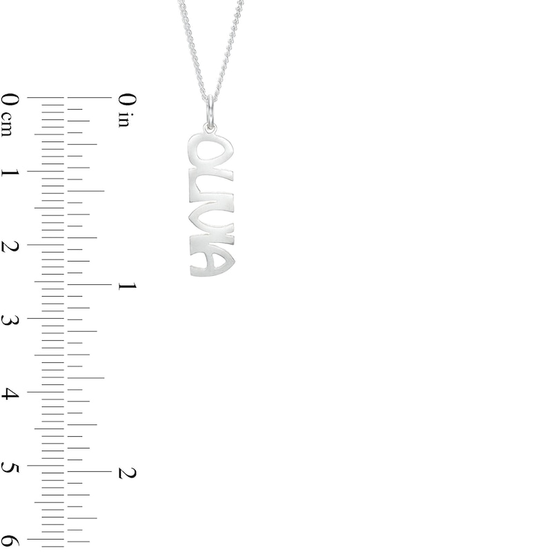 Main Image 2 of Personalized Vertical Name Curb Chain Necklace in Sterling Silver