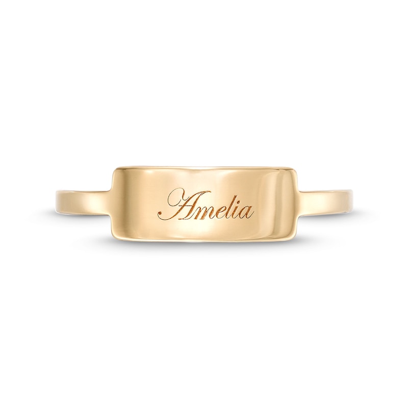 Main Image 3 of Engravable Script Bar Ring in 10K Gold