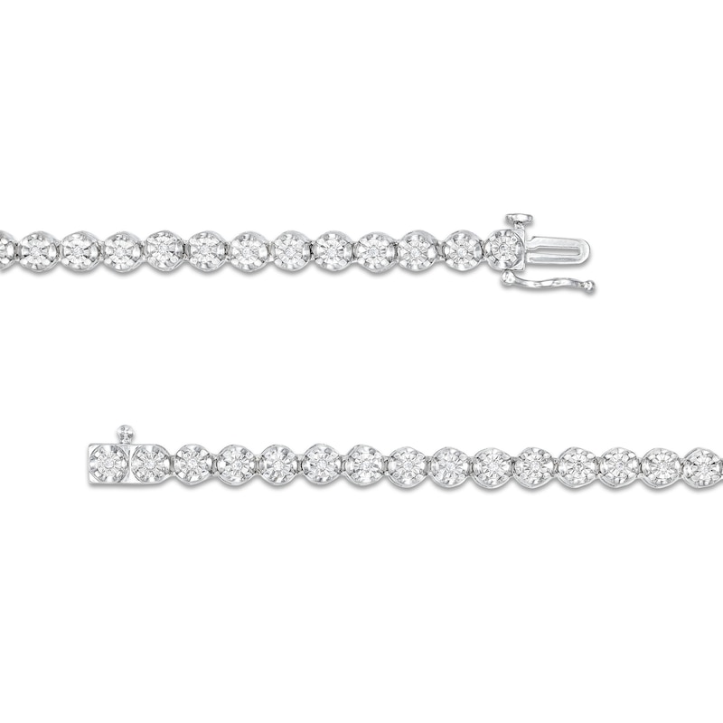 Main Image 2 of 3/8 CT. T.W. Diamond Tennis Necklace in Solid Sterling Silver - 14&quot;