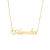 Thumbnail Image 1 of 14K Gold Plated Personalized Flourish Script Name Chain Necklace - 18&quot;