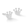 Thumbnail Image 1 of Child's CZ Crown Stud Earrings in Sterling Silver