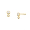 Thumbnail Image 1 of ​​​​​​​Child's Cubic Zirconia Double Bezel Earrings in 10K Semi-Solid Gold