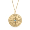 Thumbnail Image 1 of 14K Gold Plate ​​​​​​​Engravable Compass Curb Chain Necklace