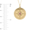 Thumbnail Image 1 of 14K Gold Plate ​​​​​​​Engravable Compass Curb Chain Necklace
