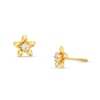 Thumbnail Image 0 of Child's Cubic Zirconia Flower Stud Earrings in 10K Semi-Solid Gold