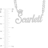 Thumbnail Image 1 of Cubic Zirconia Personalized Crown Name Script Curb Chain Necklace in Sterling Silver - 18"