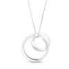 Thumbnail Image 1 of Sterling Silver Engravable Interlocking Circles Pendant - 18&quot;