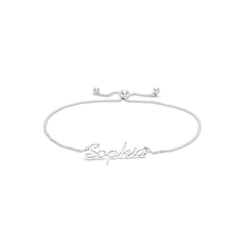 Main Image 1 of Personalized Name Bolo Bracelet in Sterling Silver - 7.5&quot;