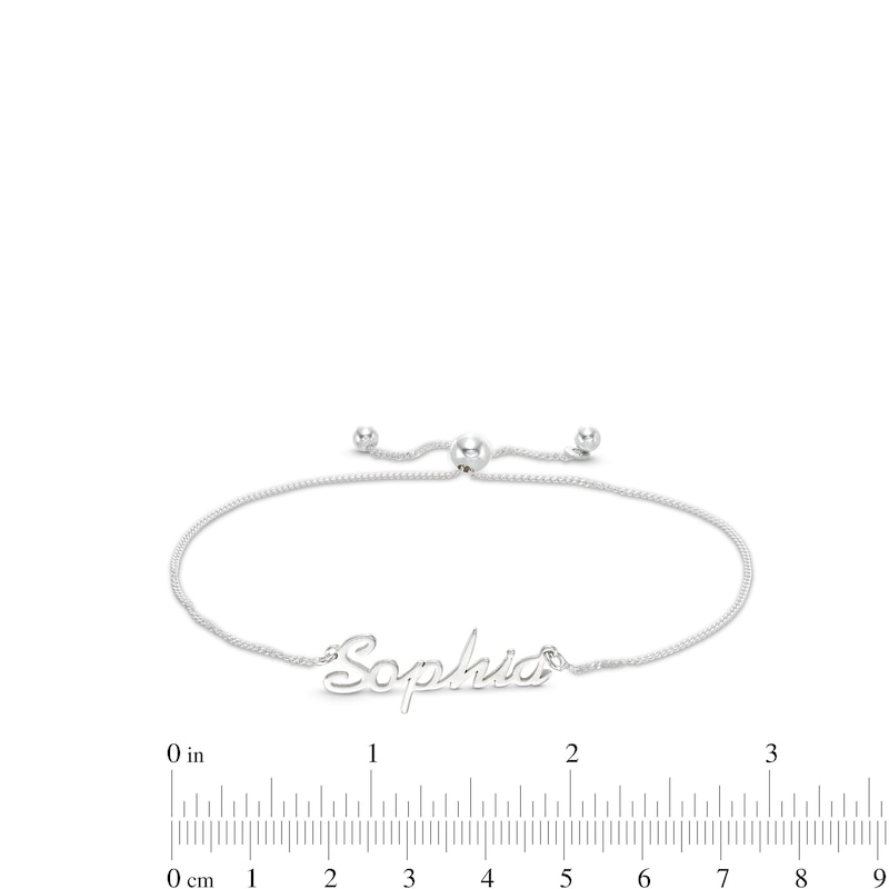 Main Image 2 of Personalized Name Bolo Bracelet in Sterling Silver - 7.5&quot;