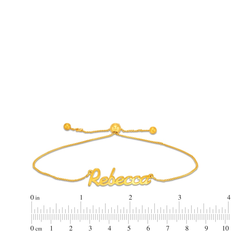 Main Image 3 of Personalized Name Bolo Bracelet in Sterling Silver with 14K Gold Plate - 7.5&quot;