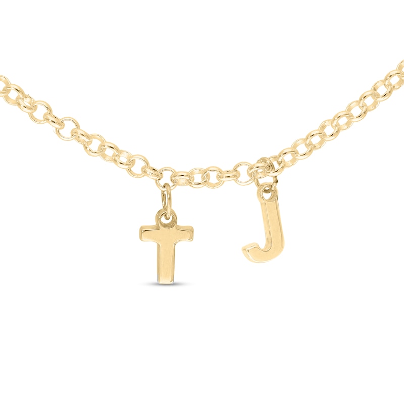 Personalized Initial Bracelet Gold Initial Bracelet Two 